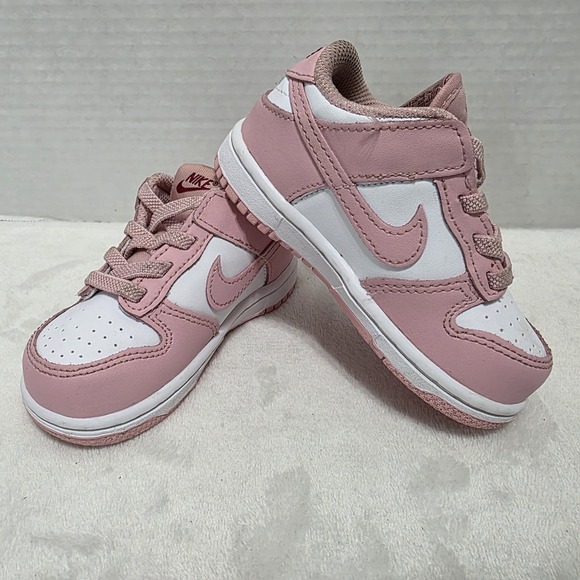 Nike Blush Pink White Low Dunk Sneakers Size 7C toddler child - Picture 1 of 12